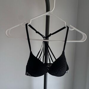 Black Lace Strappy Push Up Bra